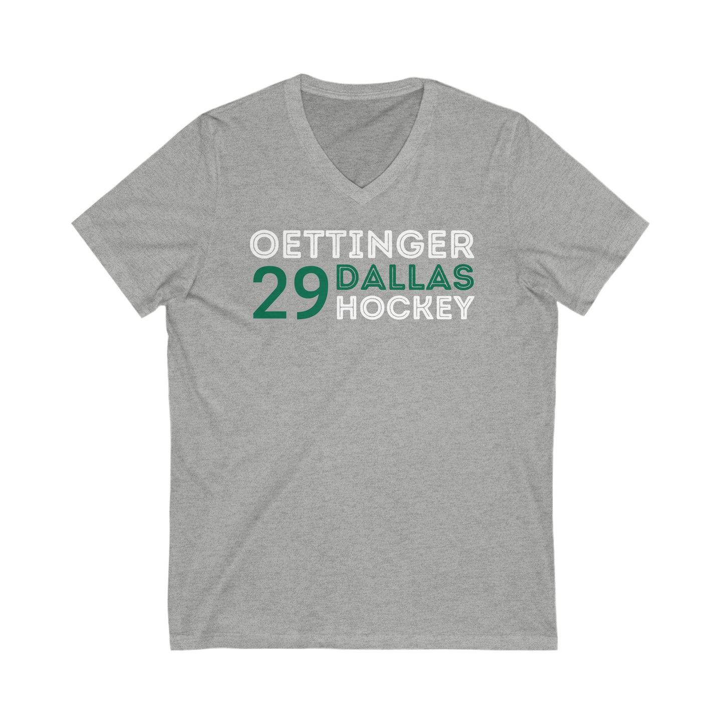 Oettinger 29 Dallas Hockey Grafitti Wall Design Unisex V-Neck Tee