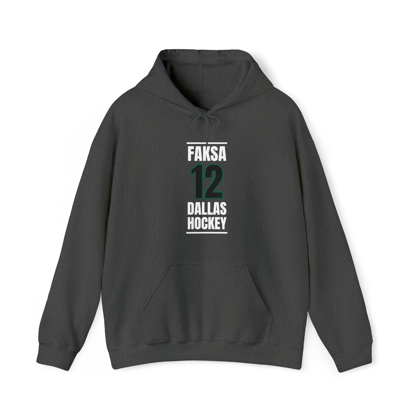 Faksa 12 Dallas Hockey Black Vertical Design Unisex Hooded Sweatshirt