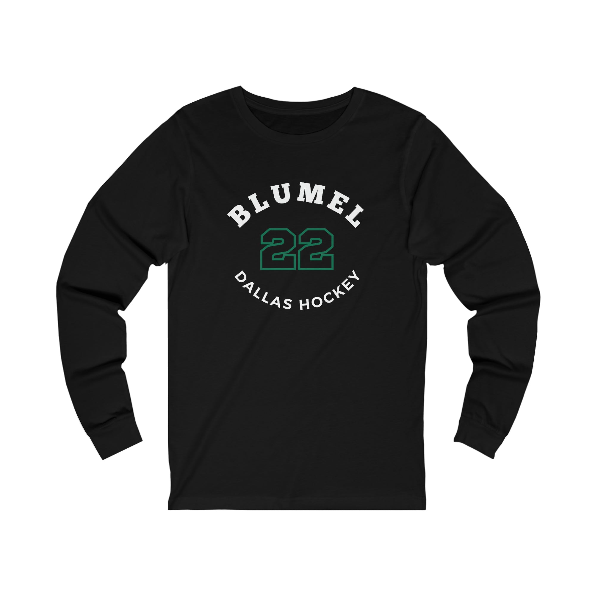 Blumel 22 Dallas Hockey Number Arch Design Unisex Jersey Long Sleeve Shirt