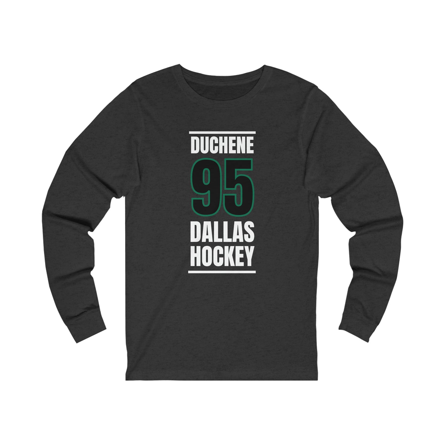 Duchene 95 Dallas Hockey Black Vertical Design Unisex Jersey Long Sleeve Shirt