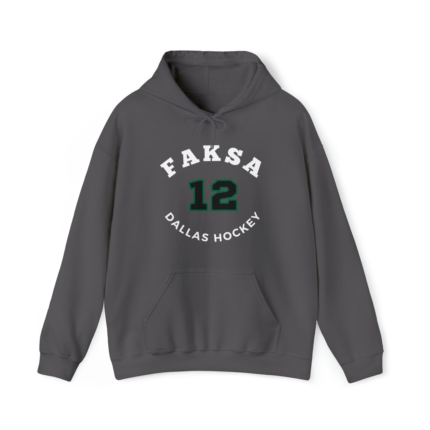 Faksa 12 Dallas Hockey Number Arch Design Unisex Hooded Sweatshirt