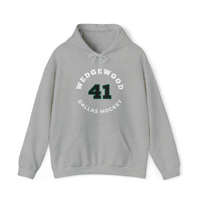 Wedgewood 41 Dallas Hockey Number Arch Design Unisex Hooded Sweatshirt