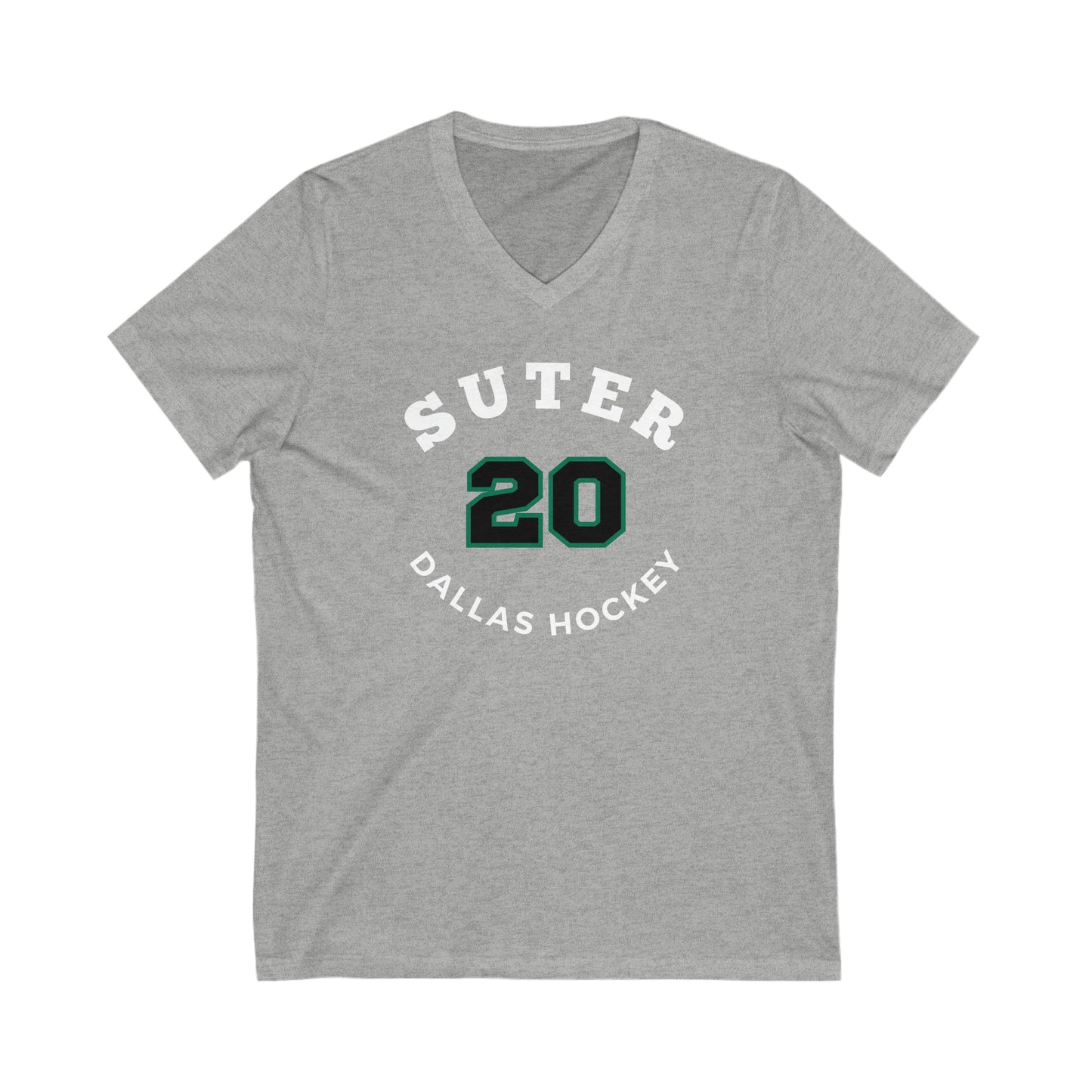 Suter 20 Dallas Hockey Number Arch Design Unisex V-Neck Tee