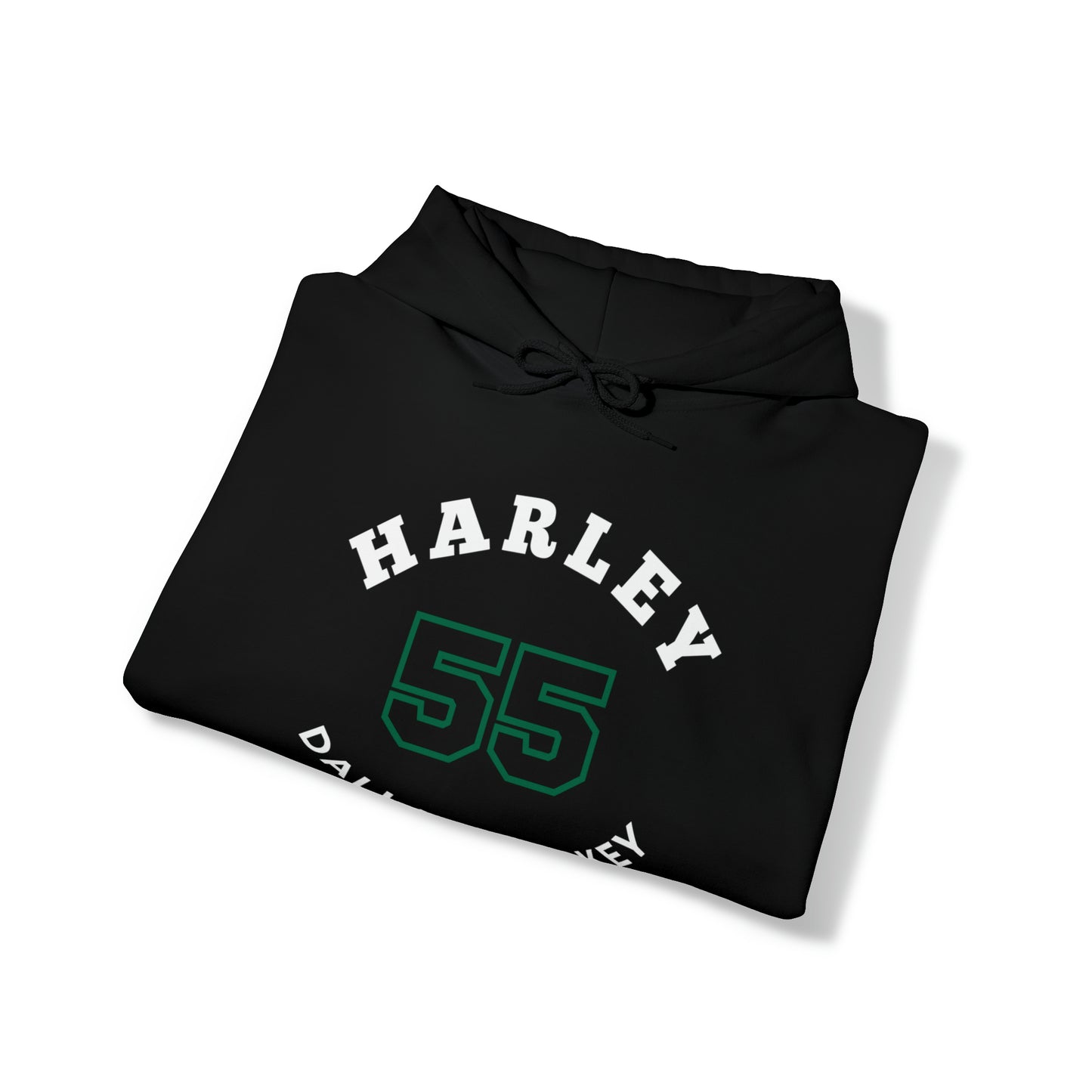 Harley 55 Dallas Hockey Number Arch Design Unisex Hooded Sweatshirt