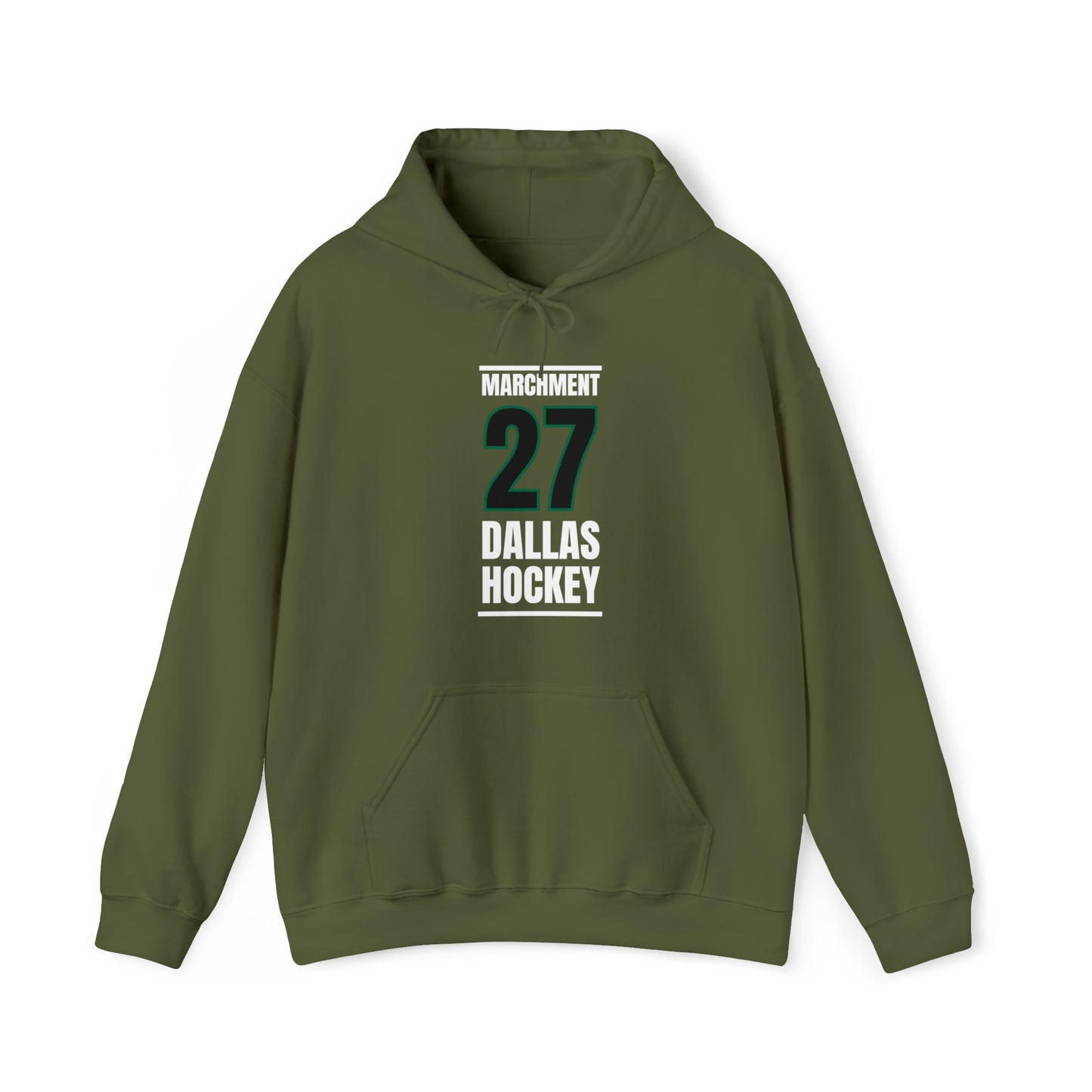 Marchment 27 Dallas Hockey Black Vertical Design Unisex Hooded Sweatshirt