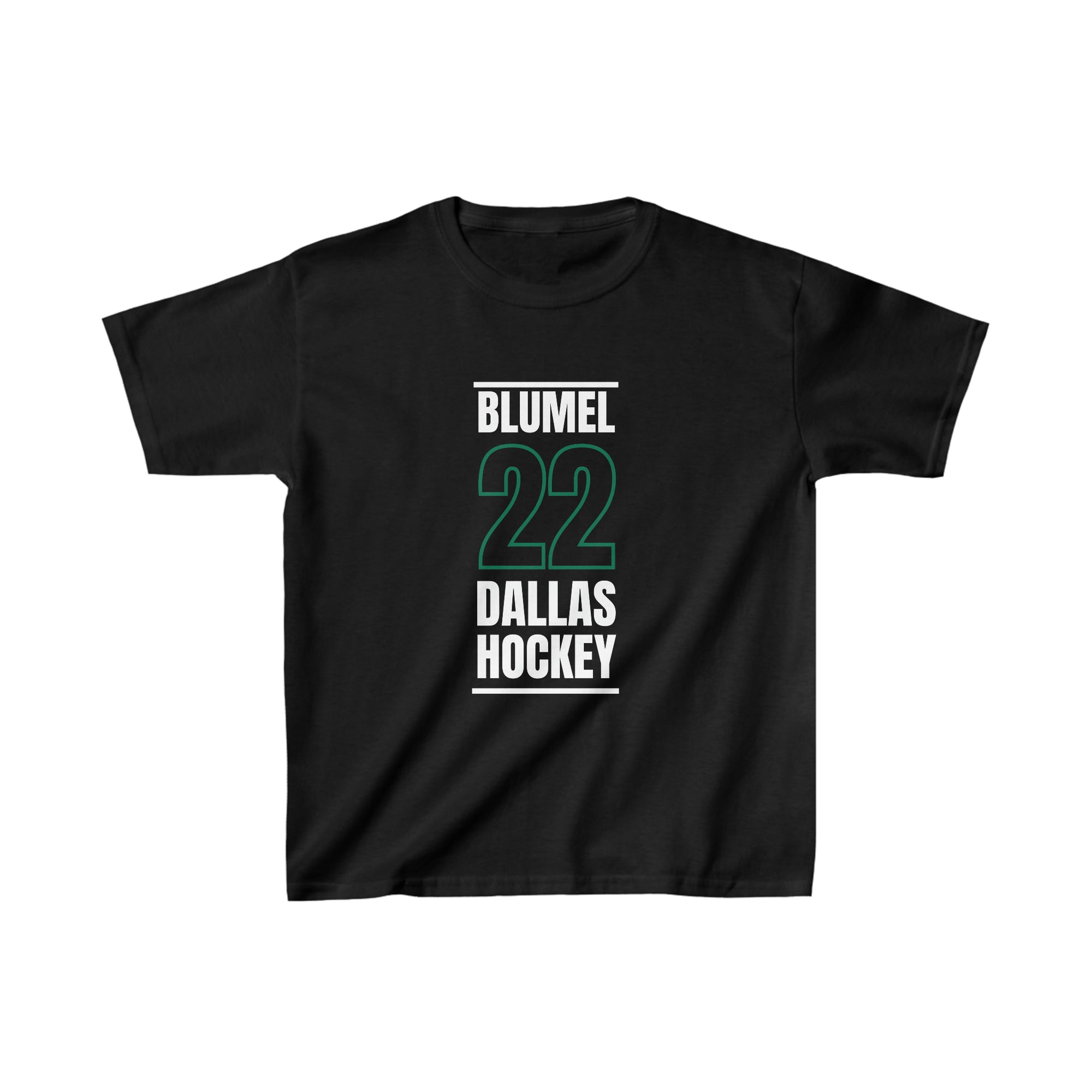 Blumel 22 Dallas Hockey Black Vertical Design Kids Tee
