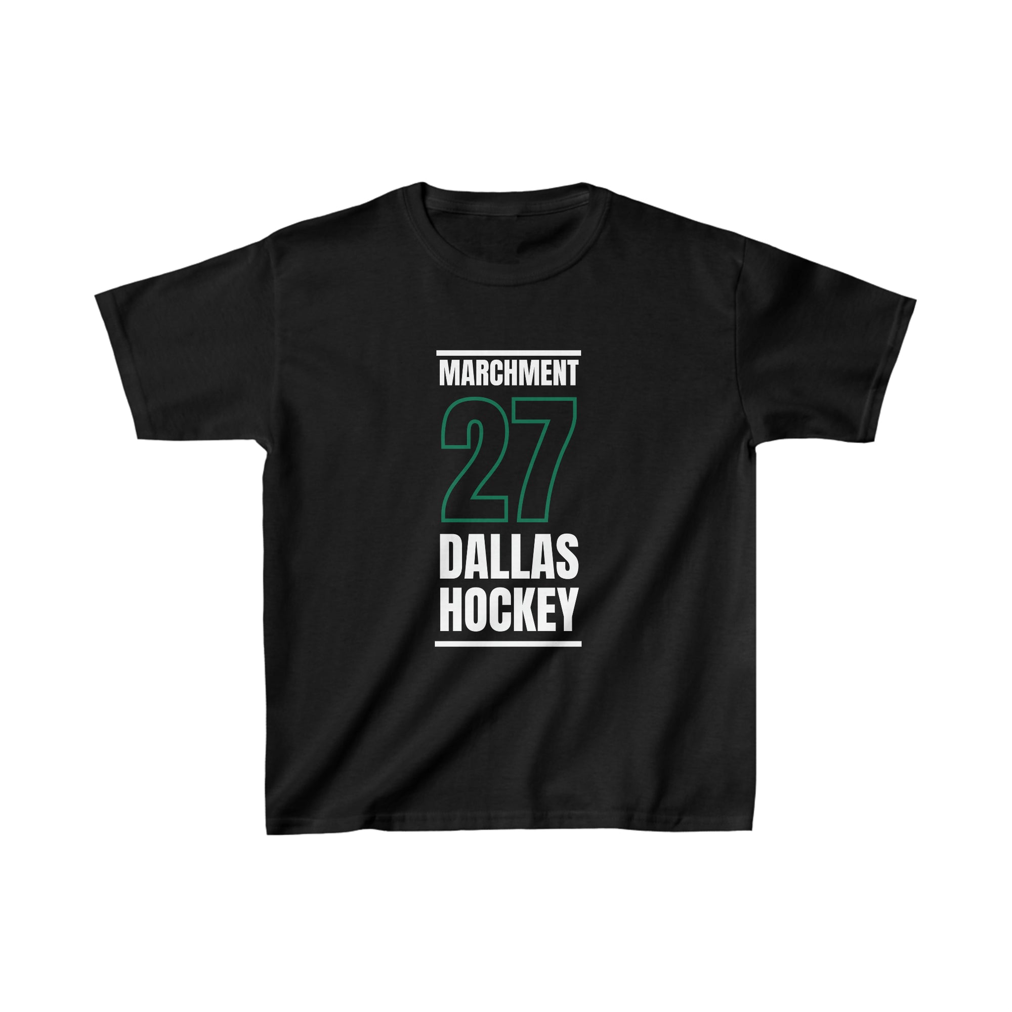 Marchment 27 Dallas Hockey Black Vertical Design Kids Tee