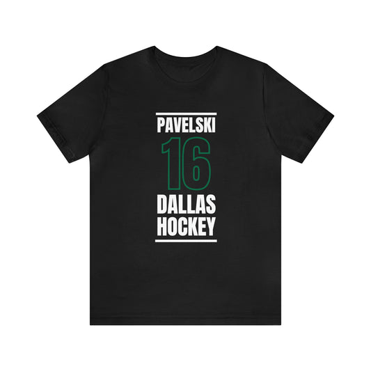 Pavelski 16 Dallas Hockey Black Vertical Design Unisex T-Shirt