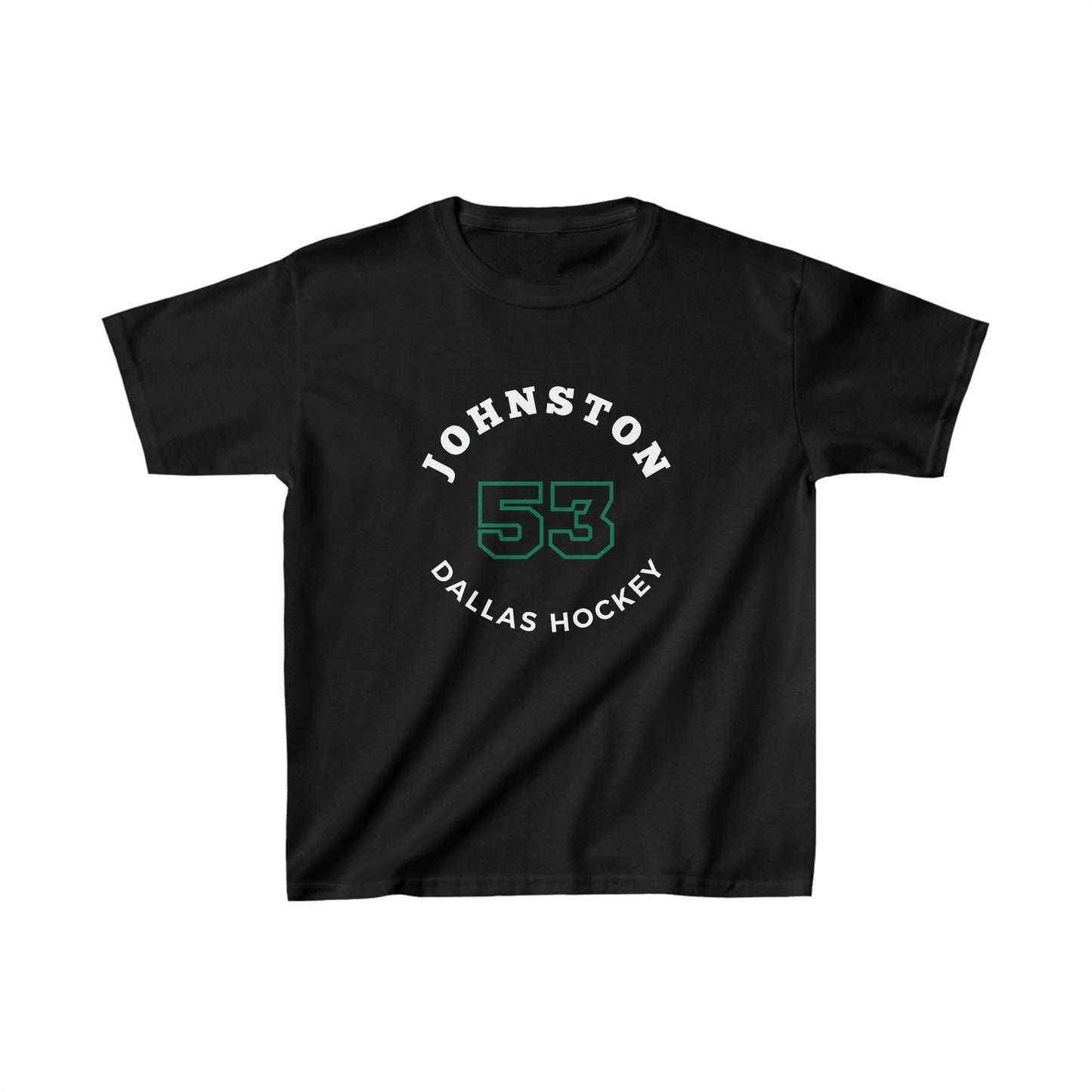 Johnston 53 Dallas Hockey Number Arch Design Kids Tee