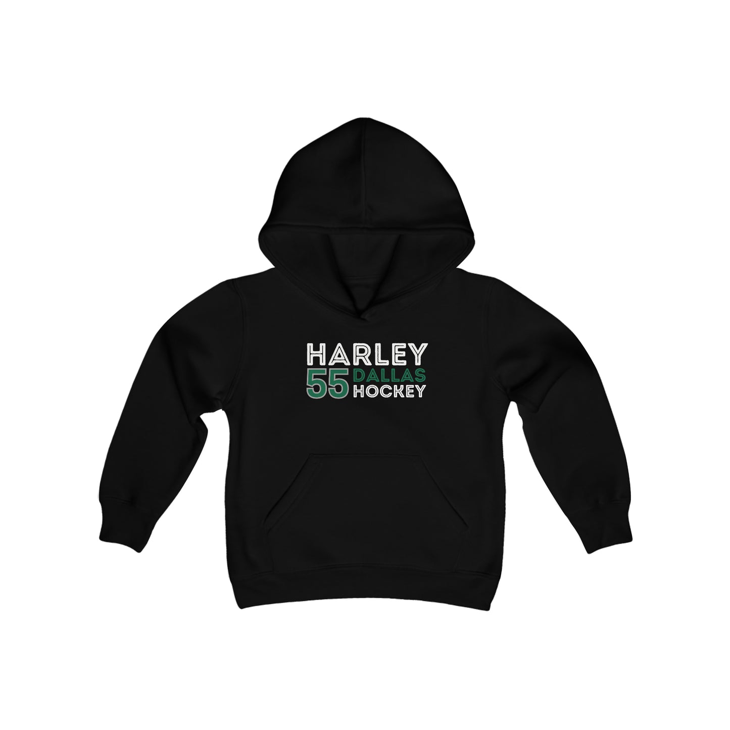 Harley 55 Dallas Hockey Grafitti Wall Design Youth Hooded Sweatshirt