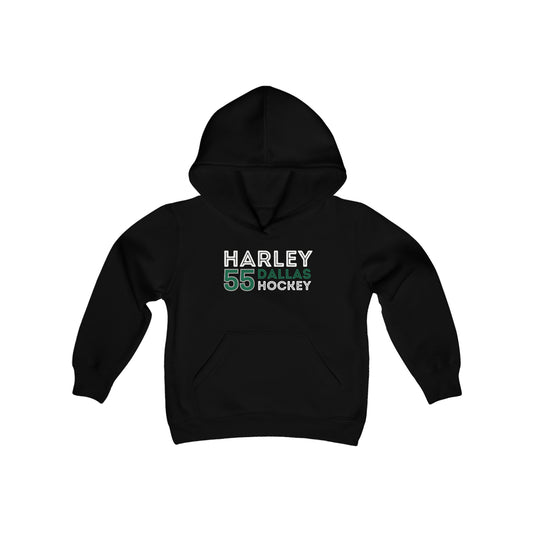 Harley 55 Dallas Hockey Grafitti Wall Design Youth Hooded Sweatshirt