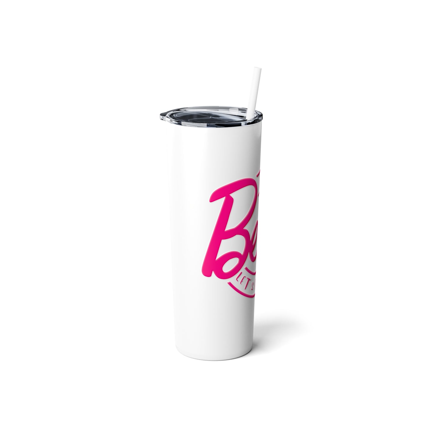 Benn Let's Go Party Skinny Steel Tumbler With Straw, 20oz