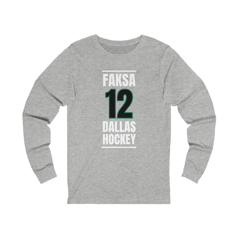 Faksa 12 Dallas Hockey Black Vertical Design Unisex Jersey Long Sleeve Shirt