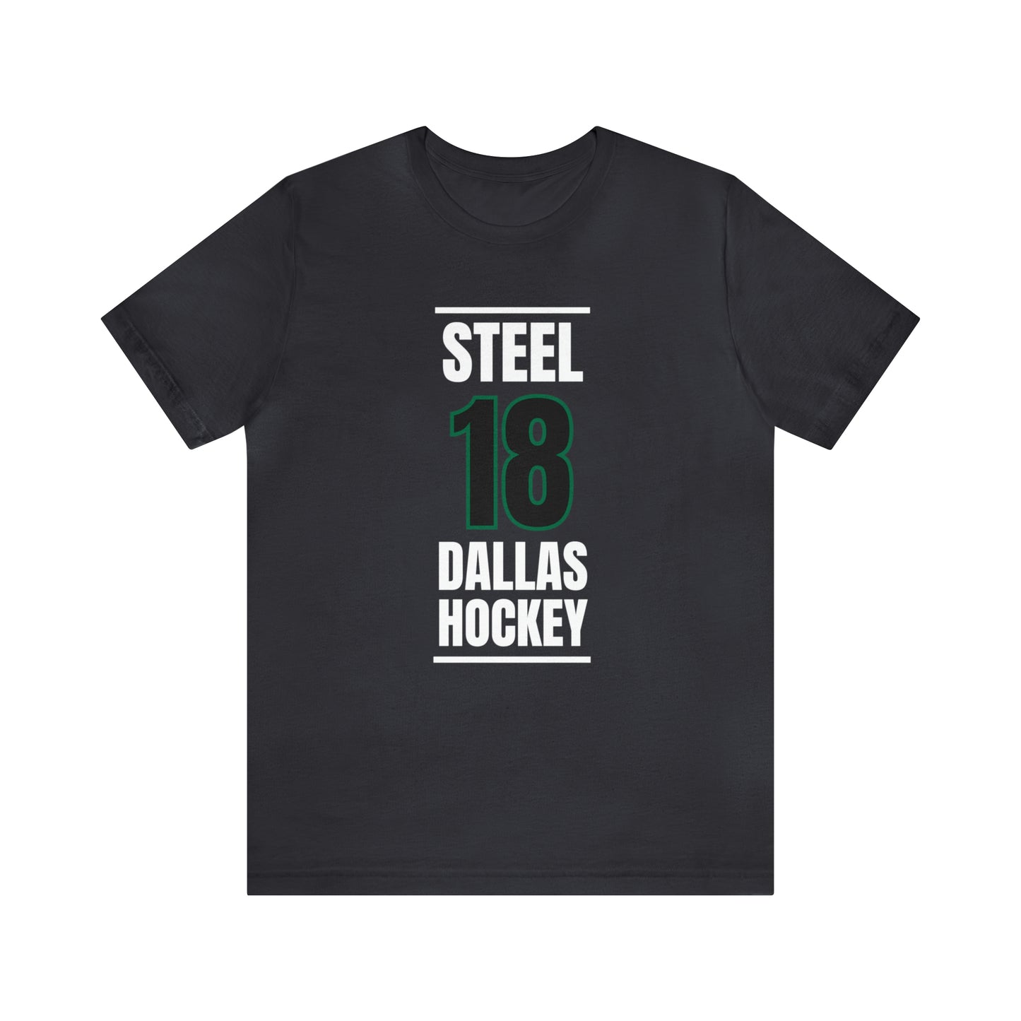 Steel 18 Dallas Hockey Black Vertical Design Unisex T-Shirt