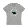 Bourque 45 Dallas Hockey Number Arch Design Unisex V-Neck Tee