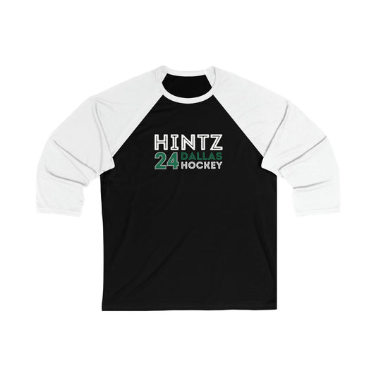 Hintz 24 Dallas Hockey Grafitti Wall Design Unisex Tri-Blend 3/4 Sleeve Raglan Baseball Shirt