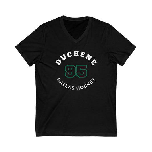 Duchene 95 Dallas Hockey Number Arch Design Unisex V-Neck Tee