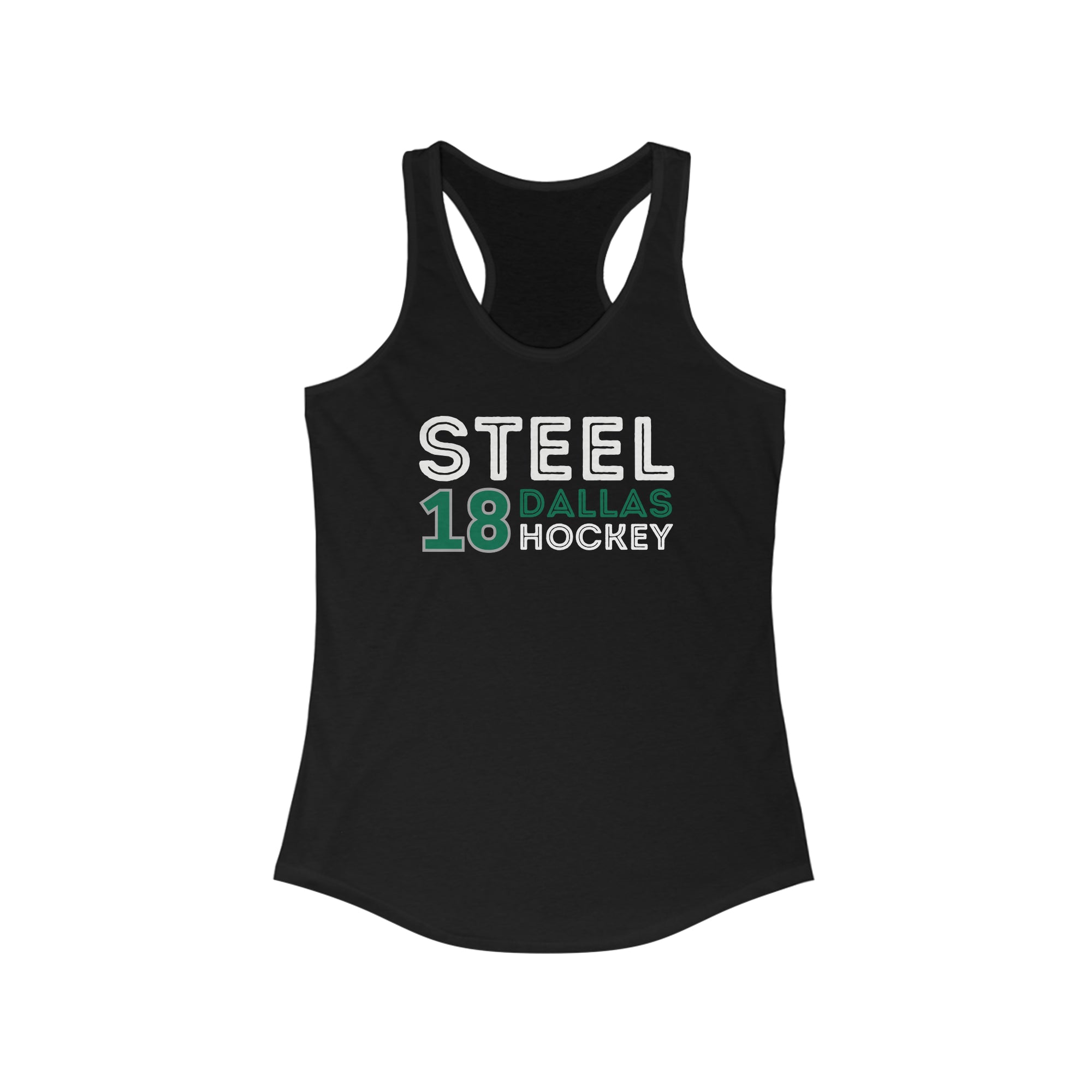 Steel 18 Dallas Hockey Grafitti Wall Design Women's Ideal Racerback Tank Top