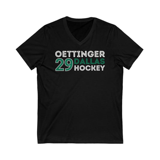 Oettinger 29 Dallas Hockey Grafitti Wall Design Unisex V-Neck Tee