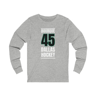 Bourque 45 Dallas Hockey Black Vertical Design Unisex Jersey Long Sleeve Shirt