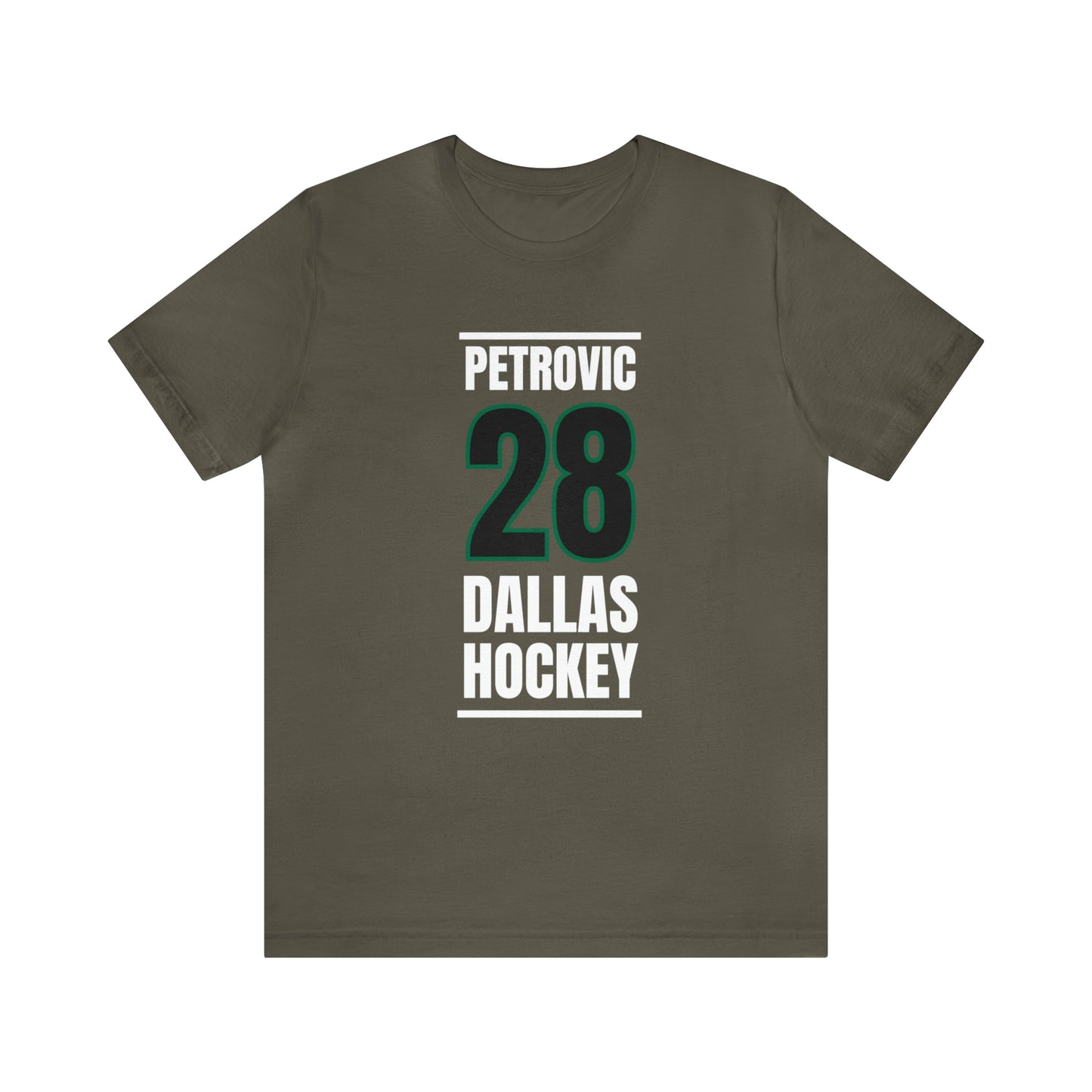 Petrovic 28 Dallas Hockey Black Vertical Design Unisex T-Shirt