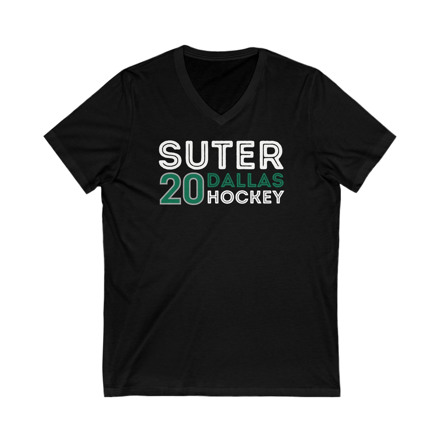 Suter 20 Dallas Hockey Grafitti Wall Design Unisex V-Neck Tee