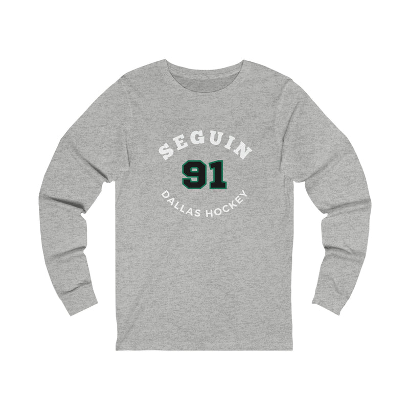 Seguin 91 Dallas Hockey Number Arch Design Unisex Jersey Long Sleeve Shirt