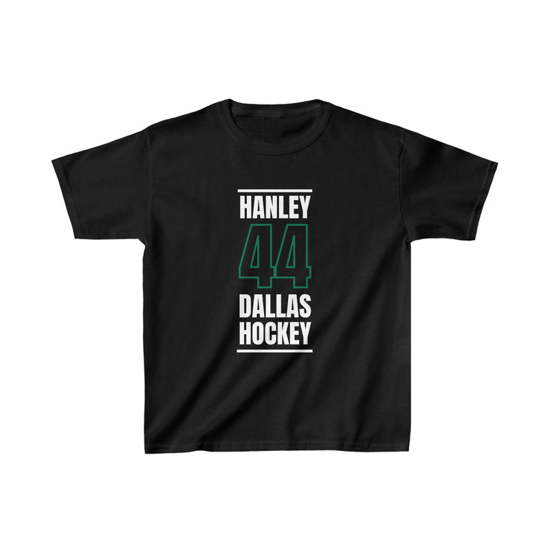 Hanley 44 Dallas Hockey Black Vertical Design Kids Tee