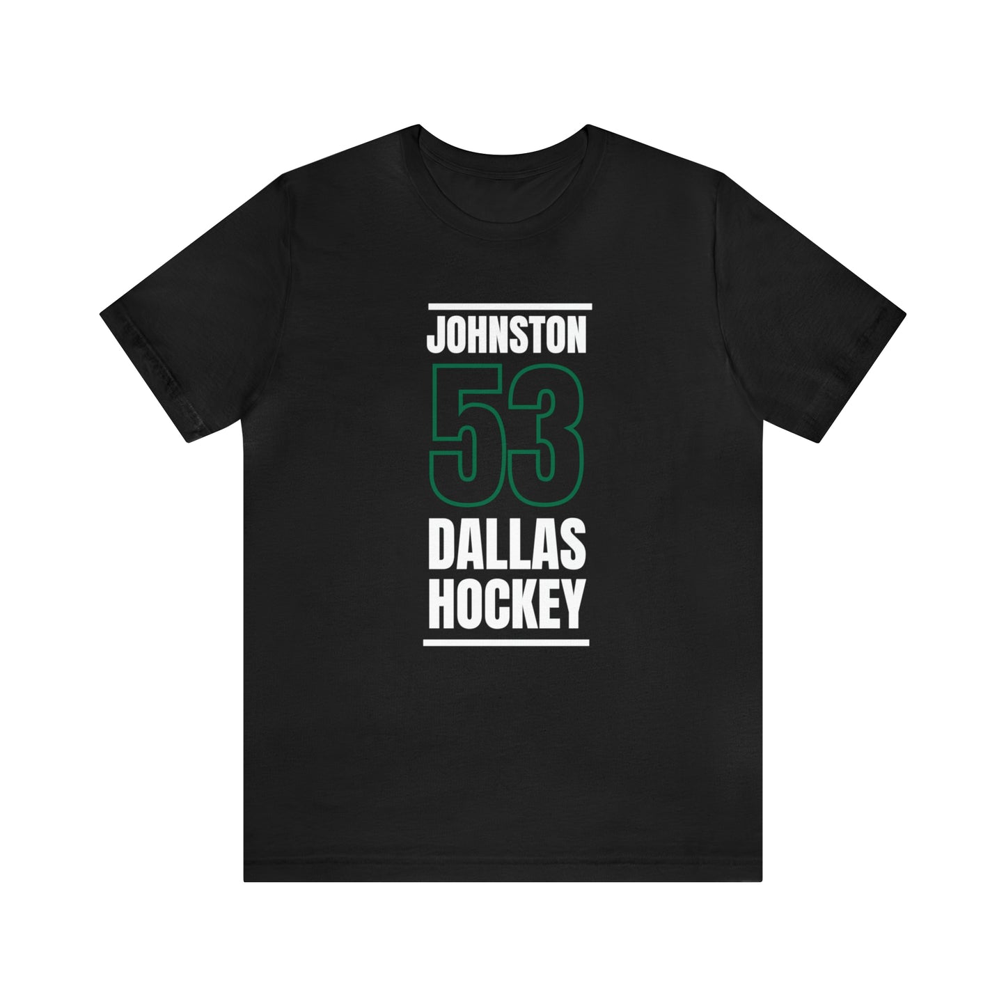 Johnston 53 Dallas Hockey Black Vertical Design Unisex T-Shirt