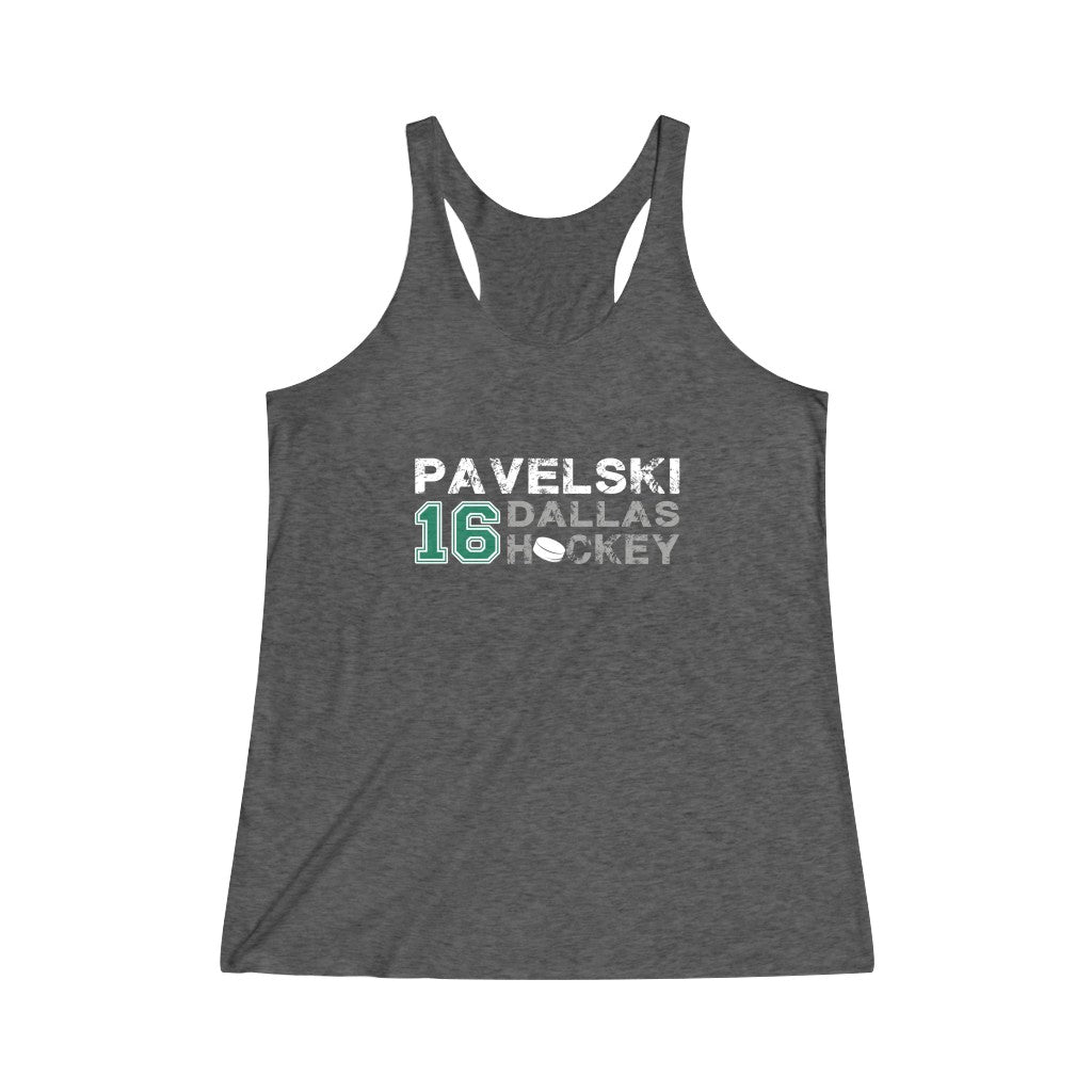 Pavelski Dallas Hockey Women's Tri-Blend Racerback Tank Top