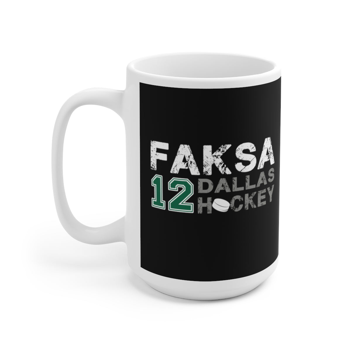 Faksa 12 Dallas Hockey Ceramic Coffee Mug In Black, 15oz