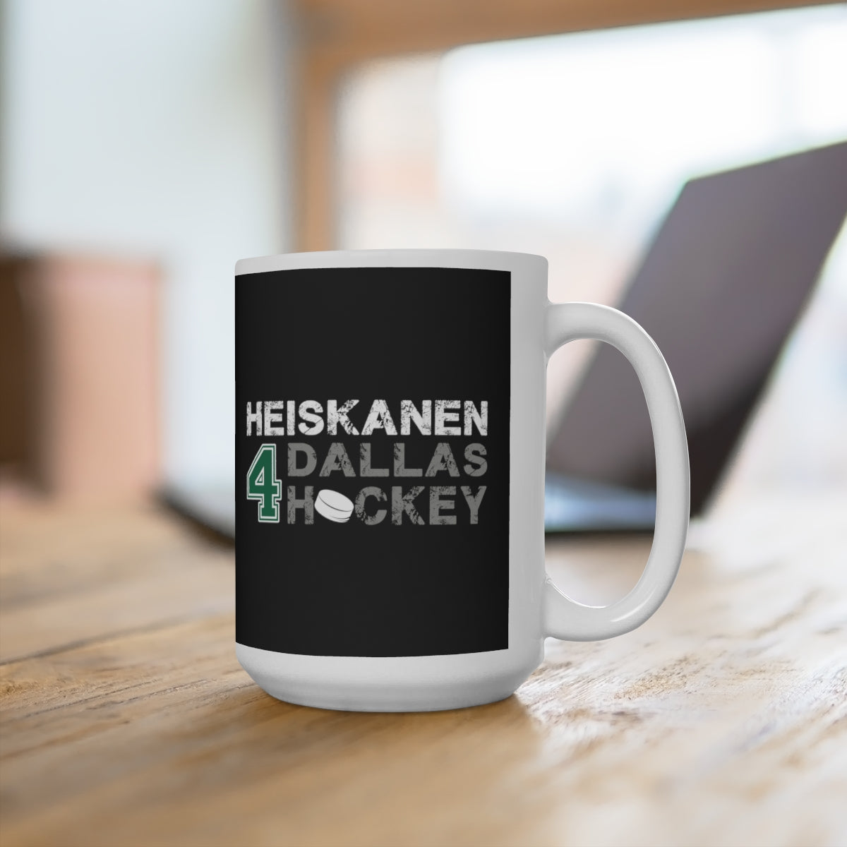 Heiskanen 4 Dallas Hockey Ceramic Coffee Mug In Black, 15oz