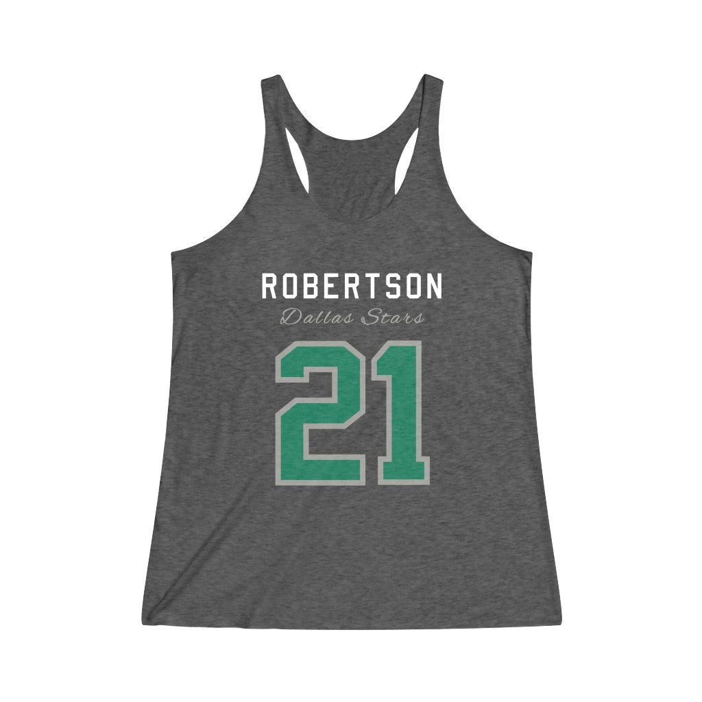 Robertson 21 Dallas Stars Women's Tri-Blend Racerback Tank Top