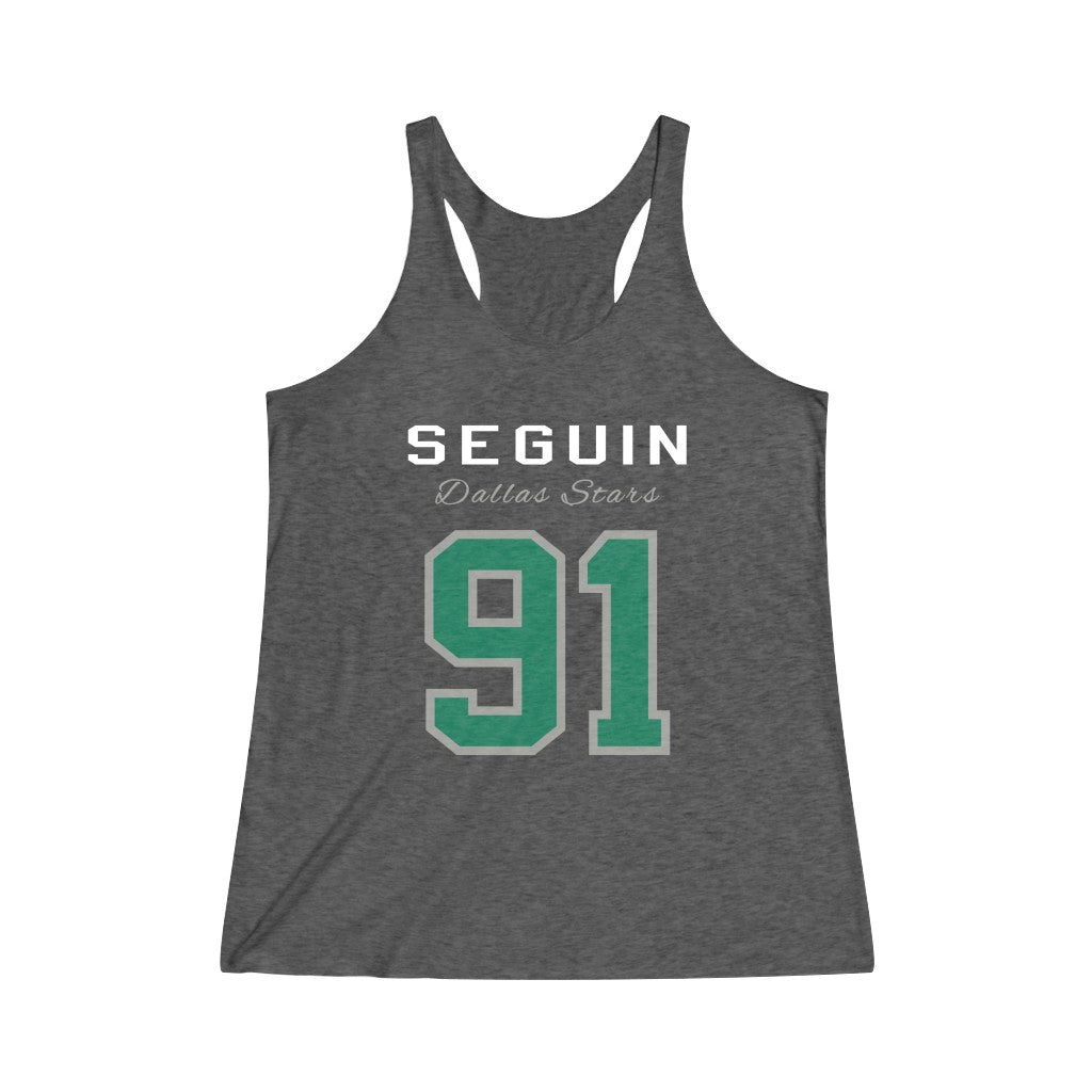 Seguin 91 Dallas Stars Women's Tri-Blend Racerback Tank Top