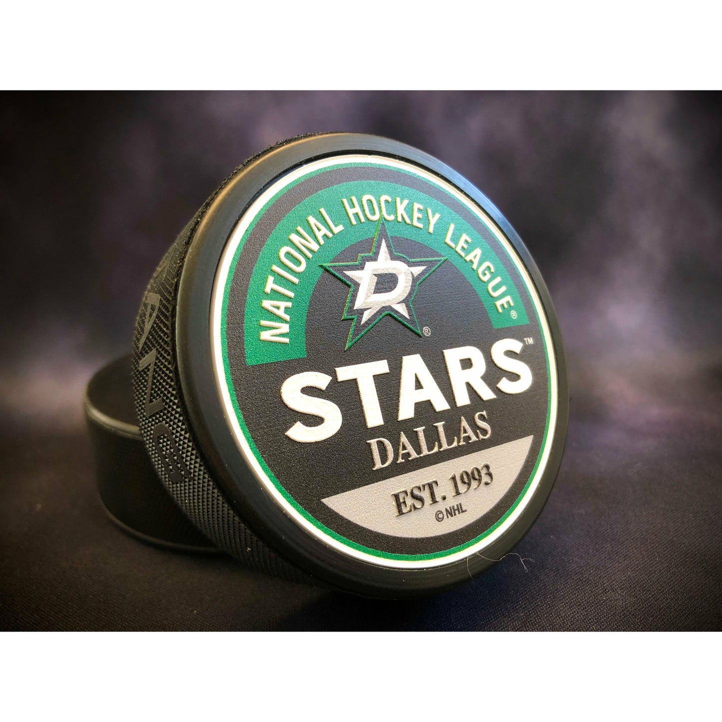 Dallas Stars Hockey Puck - Textured Block