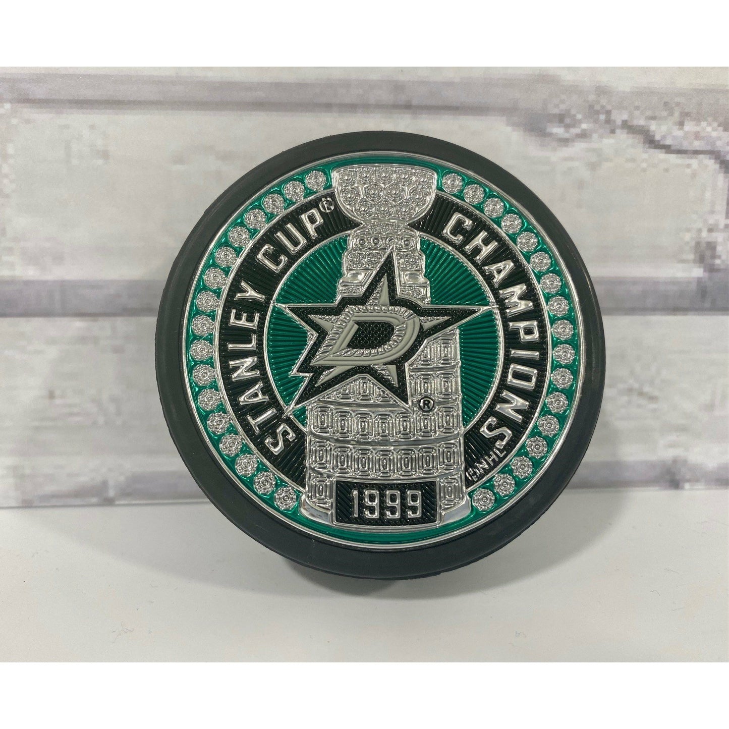 Dallas Stars Hockey Puck:  TrimFlexx Stanley Cup Dynasty Design