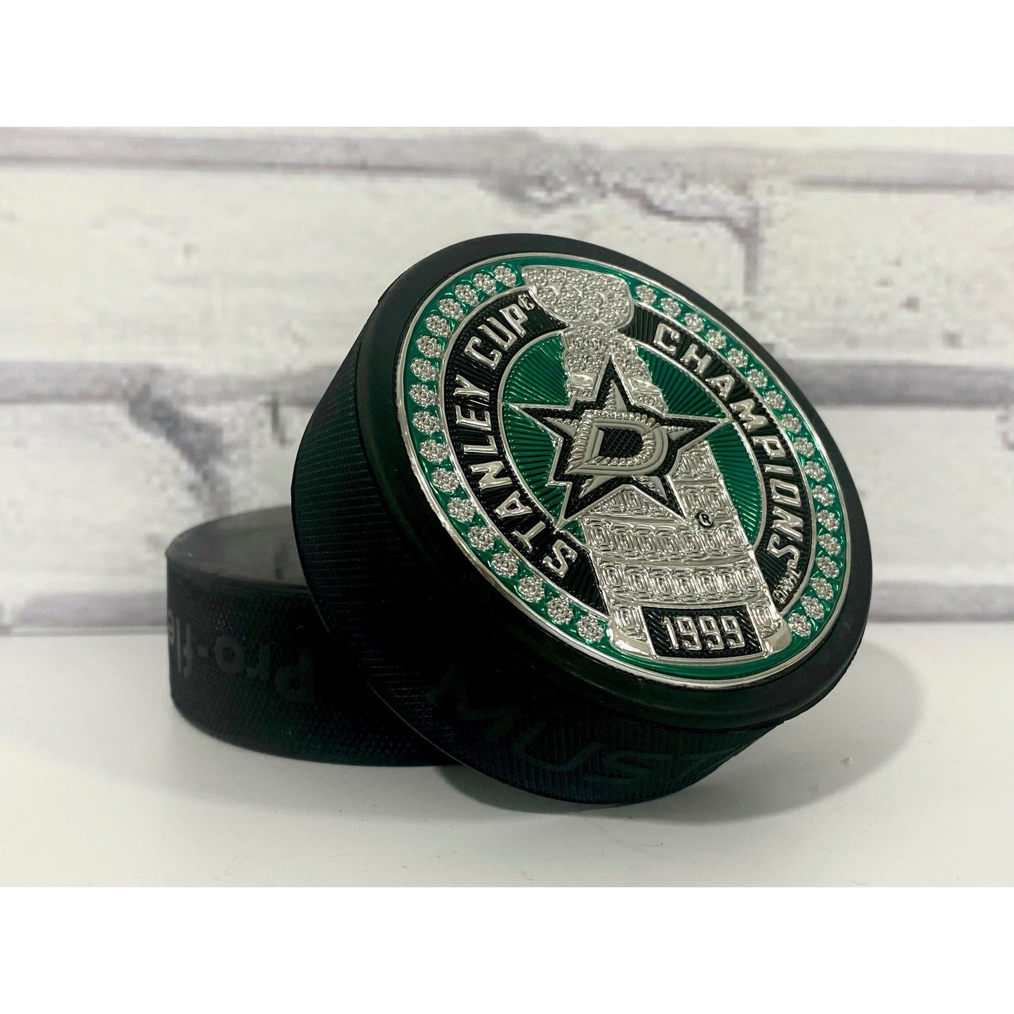 Dallas Stars Hockey Puck:  TrimFlexx Stanley Cup Dynasty Design