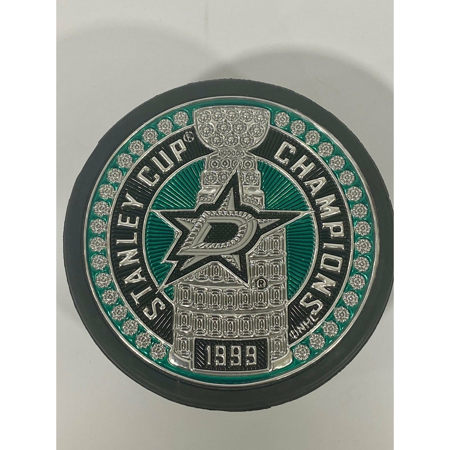 Dallas Stars Hockey Puck:  TrimFlexx Stanley Cup Dynasty Design