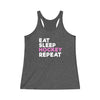 "Eat, Sleep, Hockey, Repeat" Women's Tri-Blend Racerback Tank Top