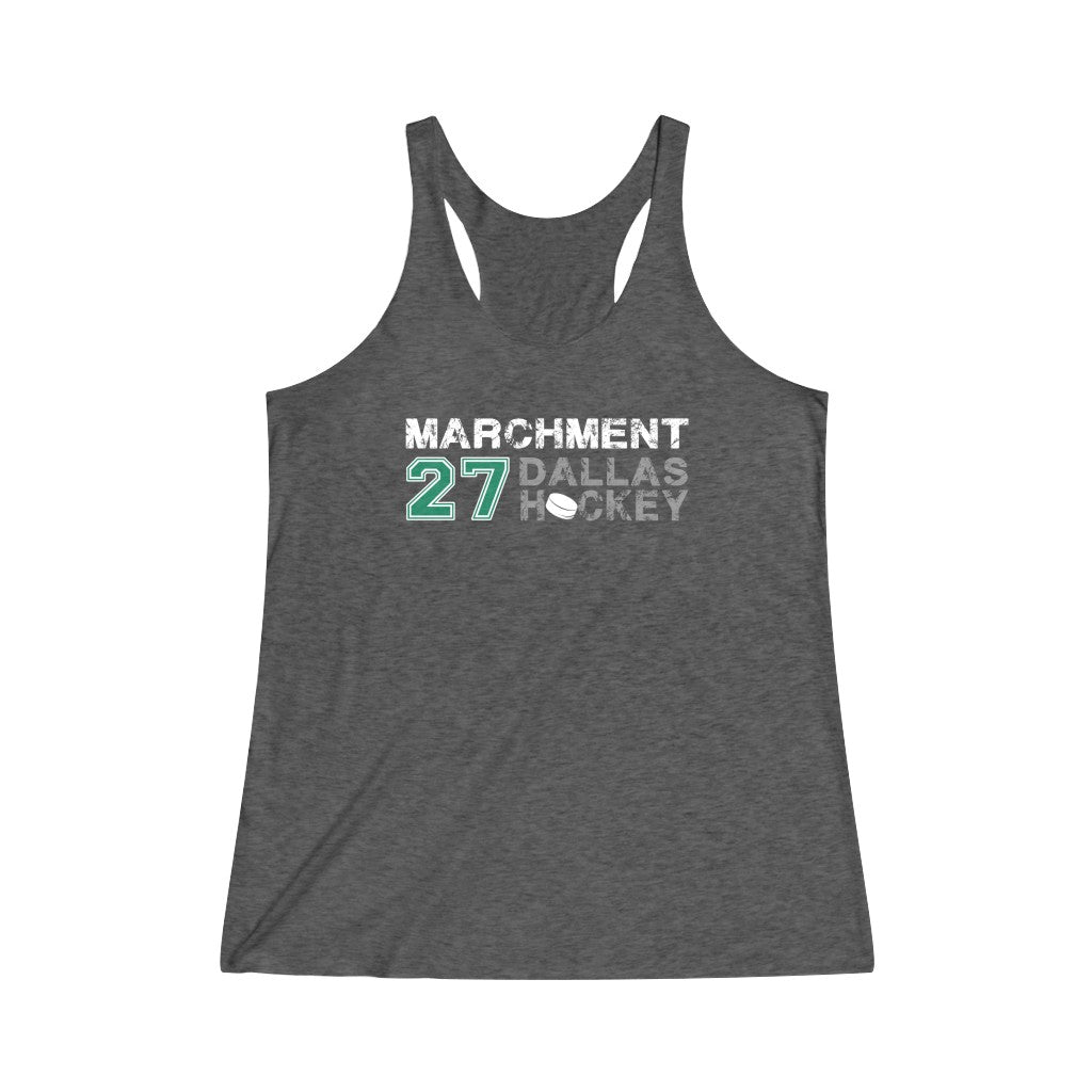 Marchment 27 Dallas Hockey Women's Tri-Blend Racerback Tank Top