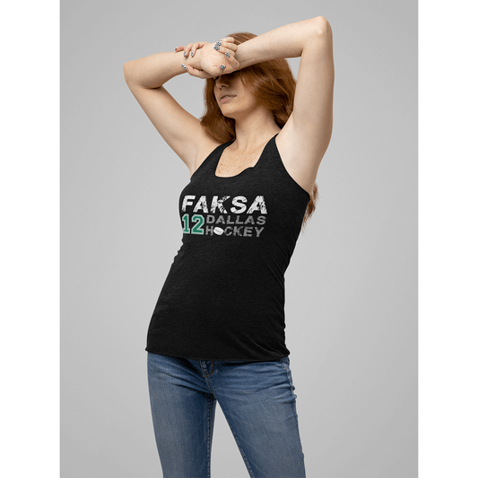 Faksa Dallas Hockey Women's Tri-Blend Racerback Tank Top