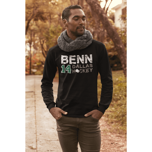 Benn 14 Dallas Hockey Unisex Jersey Long Sleeve Shirt