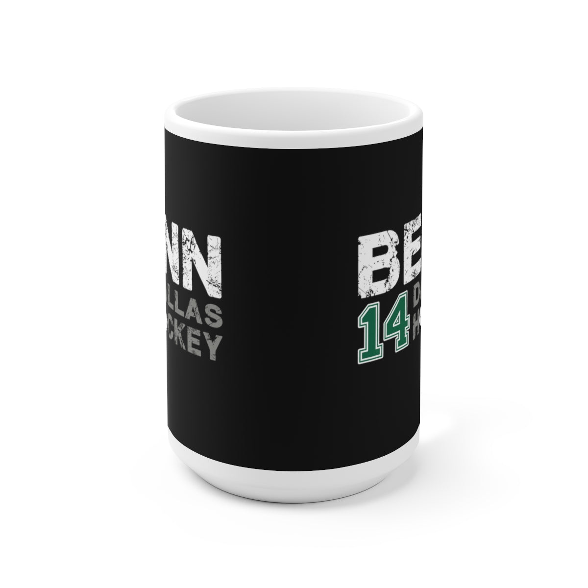 Benn 14 Dallas Hockey Ceramic Coffee Mug In Black, 15oz