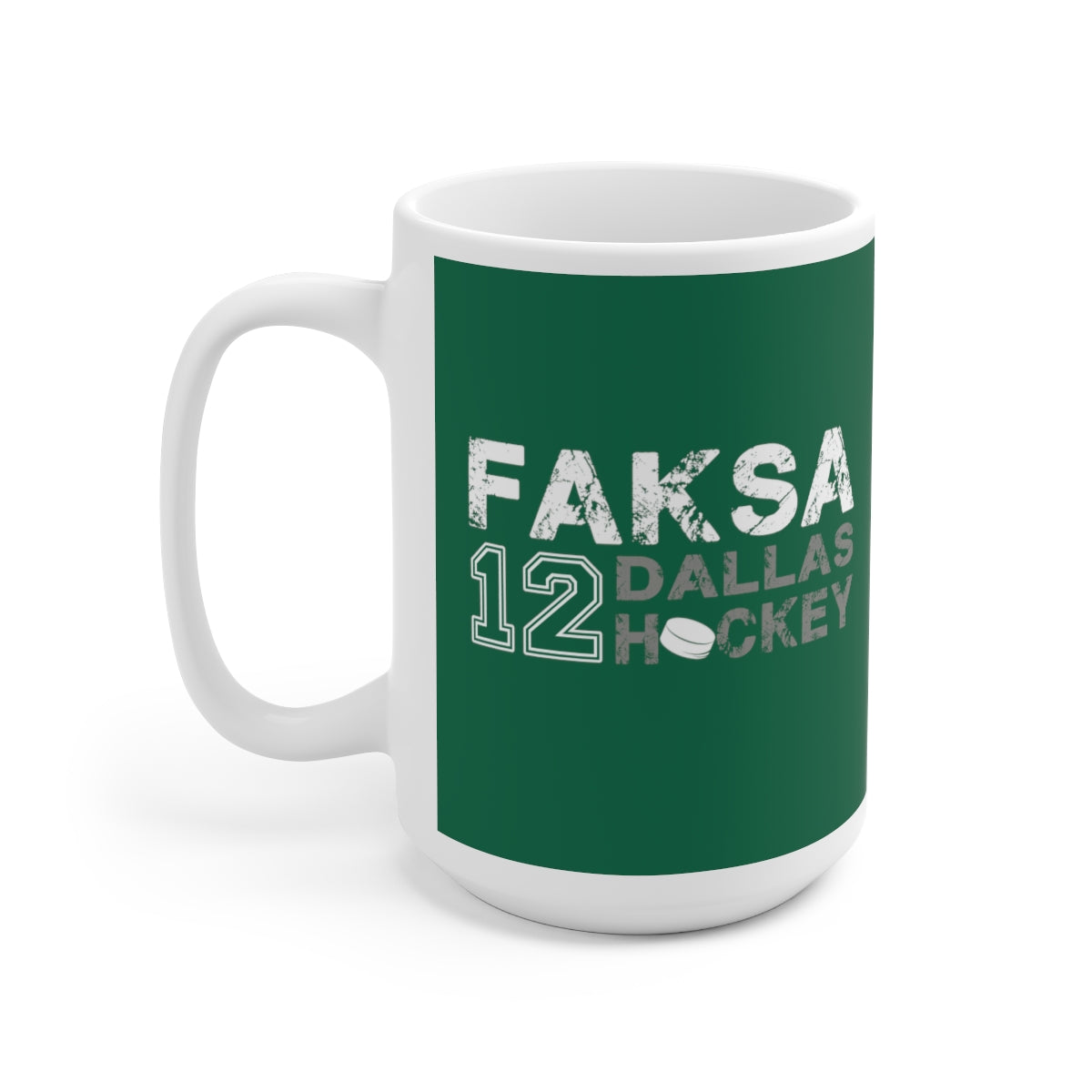 Faksa 12 Dallas Hockey Ceramic Coffee Mug In Victory Green, 15oz