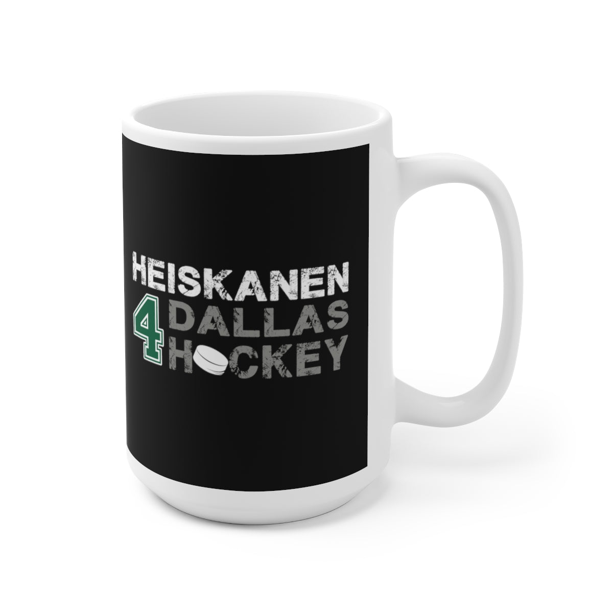 Heiskanen 4 Dallas Hockey Ceramic Coffee Mug In Black, 15oz