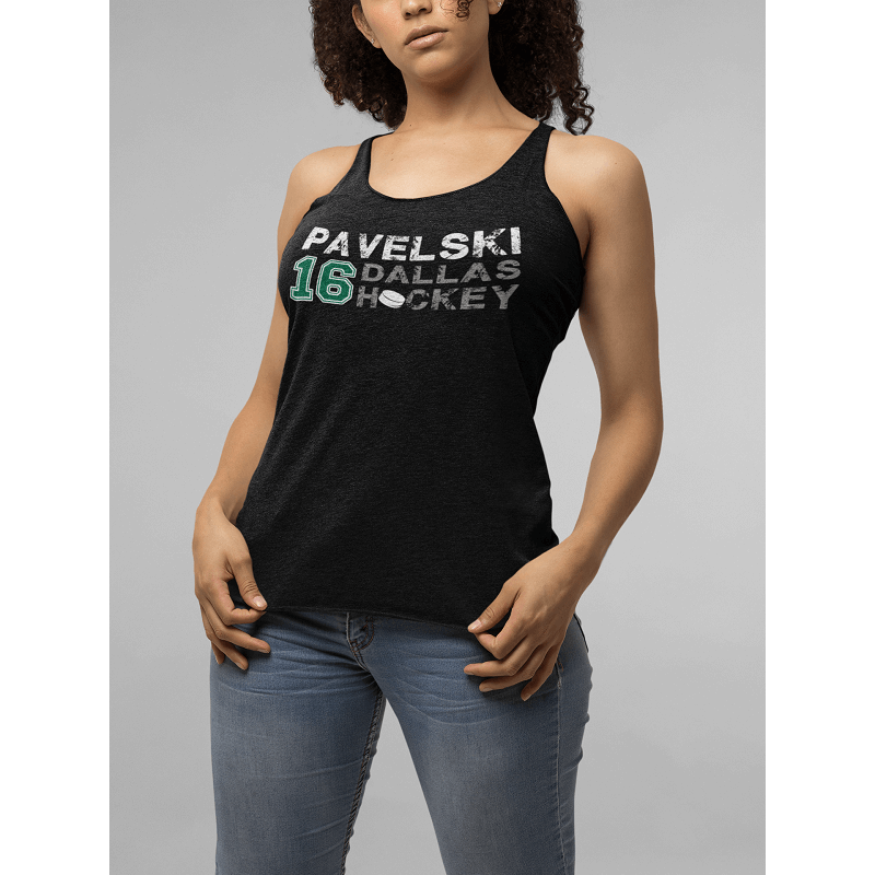 Pavelski Dallas Hockey Women's Tri-Blend Racerback Tank Top