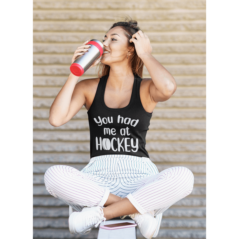 "You Had Me At Hockey" Women's Tri-Blend Racerback Tank Top